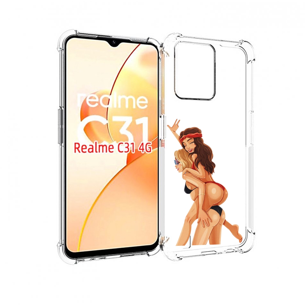 Чехол MyPads две-подружки-в-купальниках женский для OPPO Realme C31