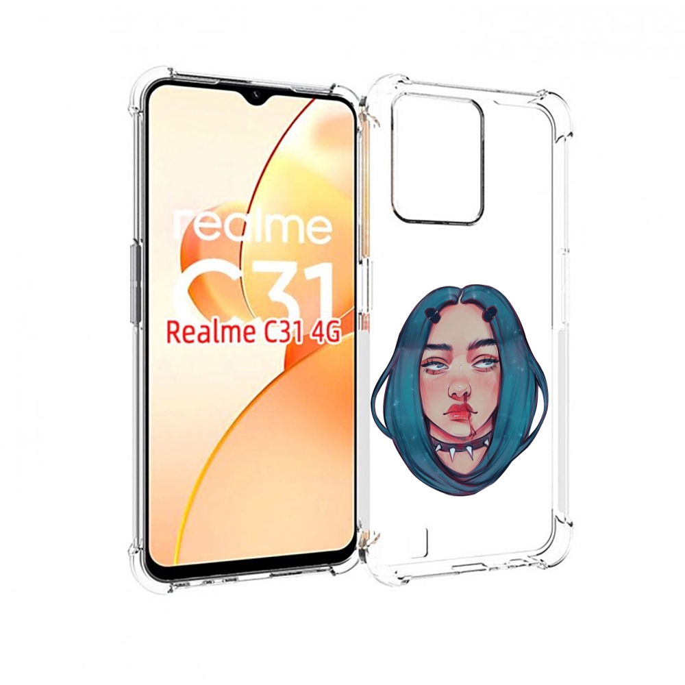 

Чехол MyPads грустная-девушка-с-синими-волосами для OPPO Realme C31, Прозрачный, Tocco