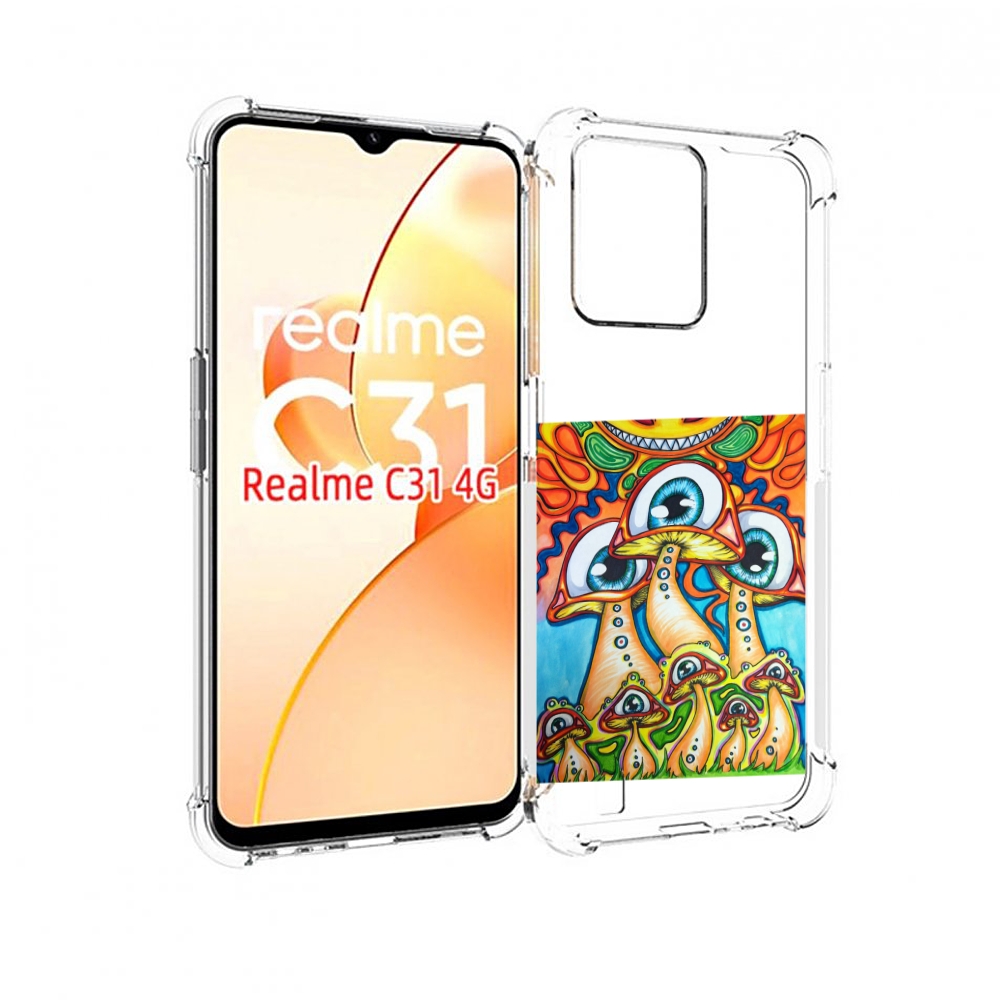 

Чехол MyPads грибы с глазами для OPPO Realme C31, Прозрачный, Tocco