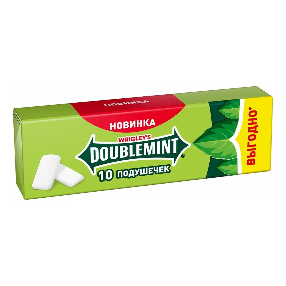 фото Жевательная резинка wrigley's doublemint со вкусом мяты без сахара 13,6 г