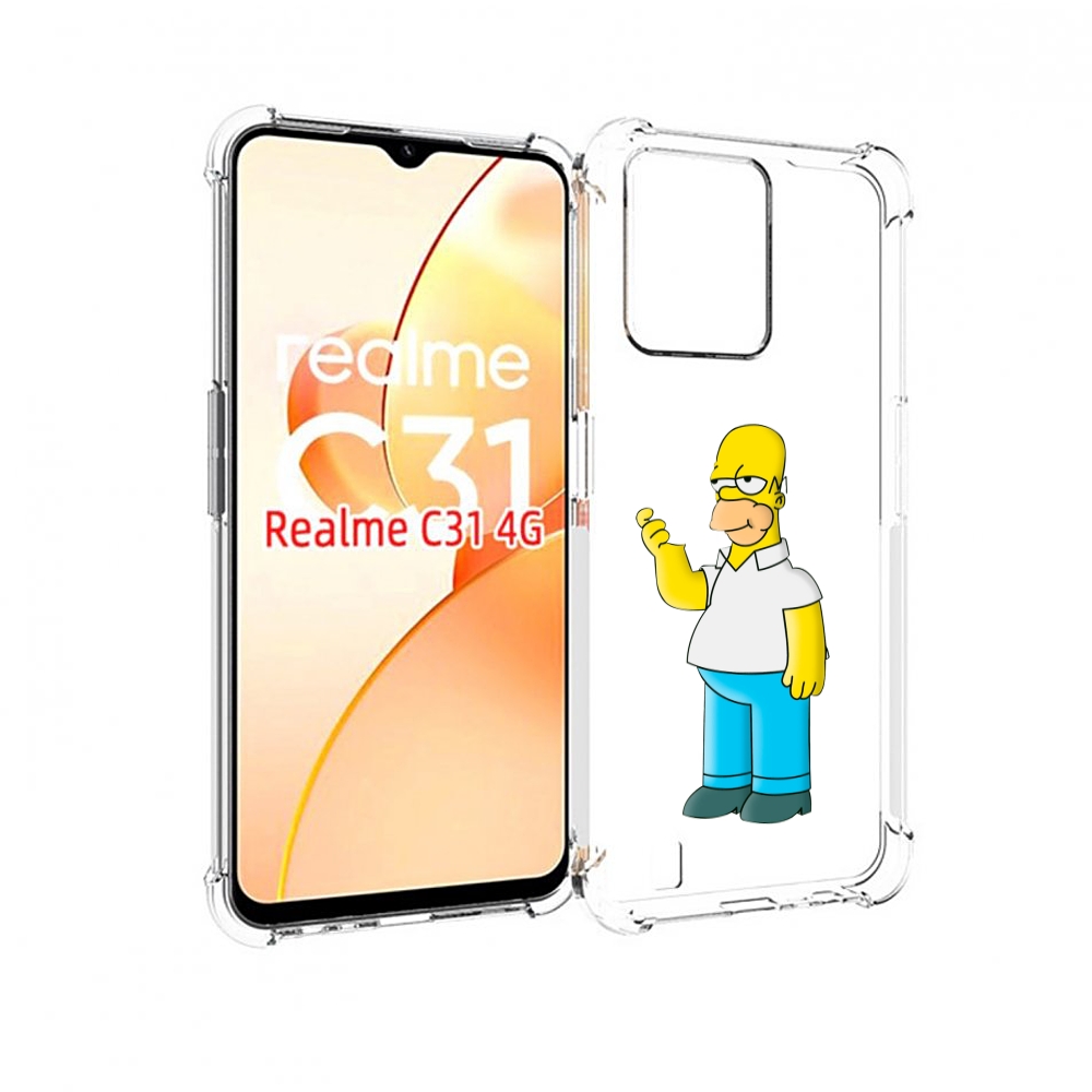 

Чехол MyPads гомер-симпсон для OPPO Realme C31, Прозрачный, Tocco