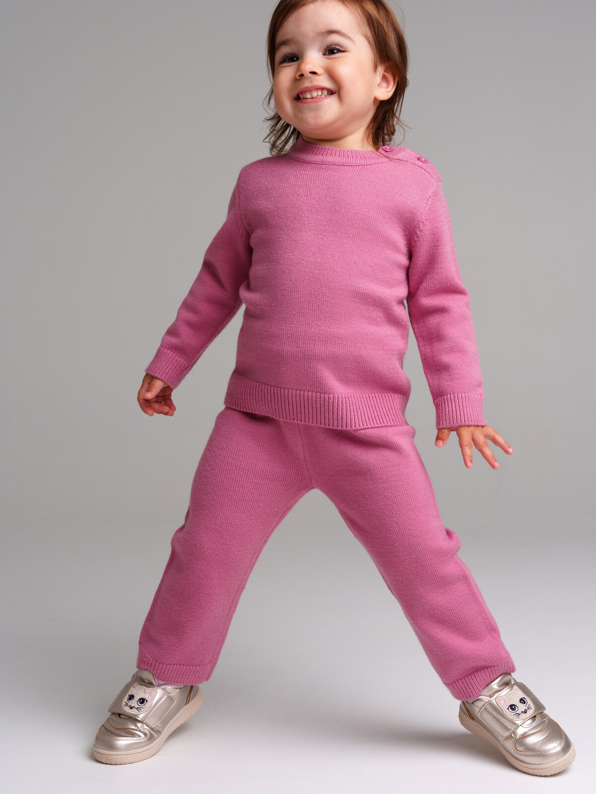 Комплект детский трикотажный: джемпер, брюки PlayToday 32329022, 92, розовый