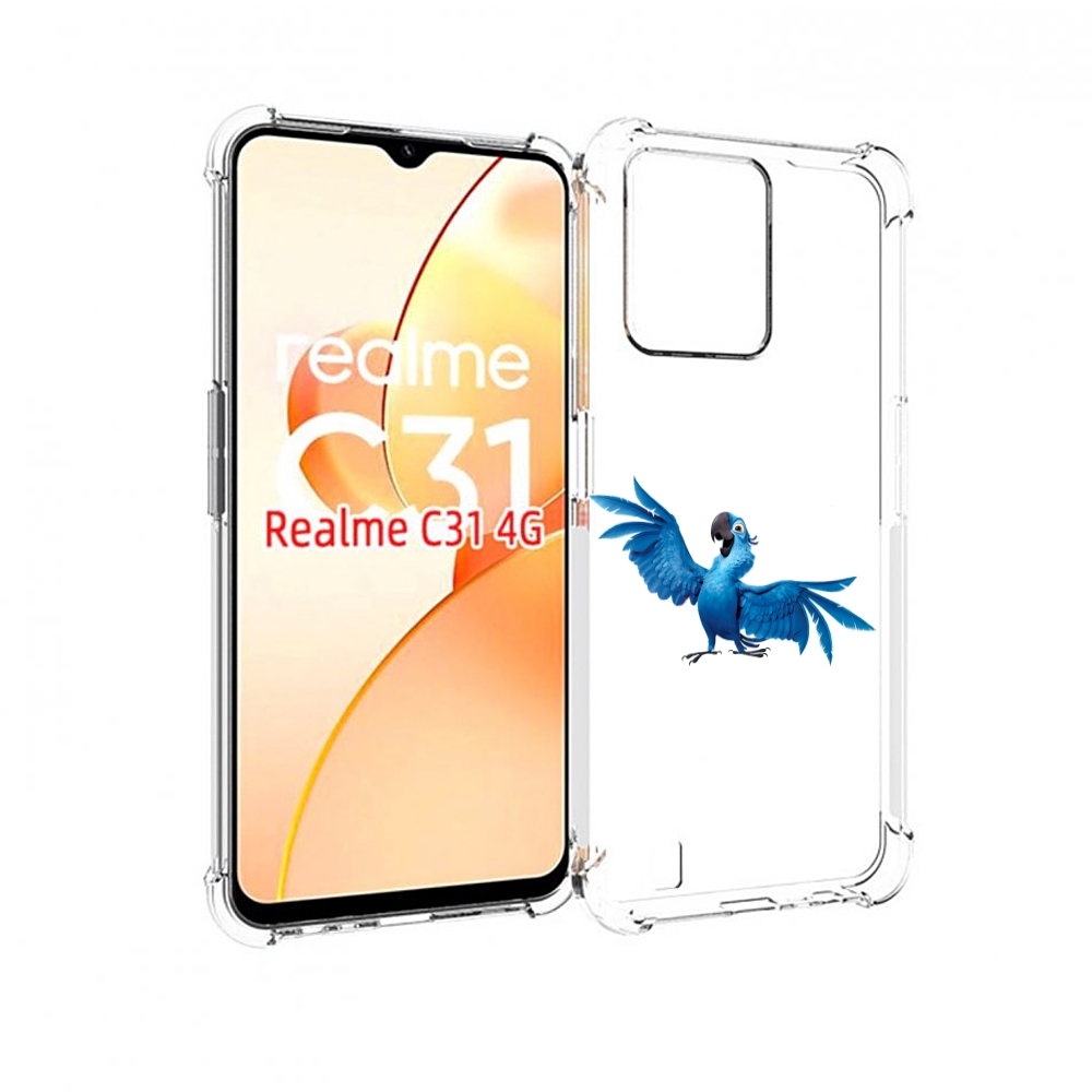 

Чехол MyPads голубой-попугайчик для OPPO Realme C31, Прозрачный, Tocco