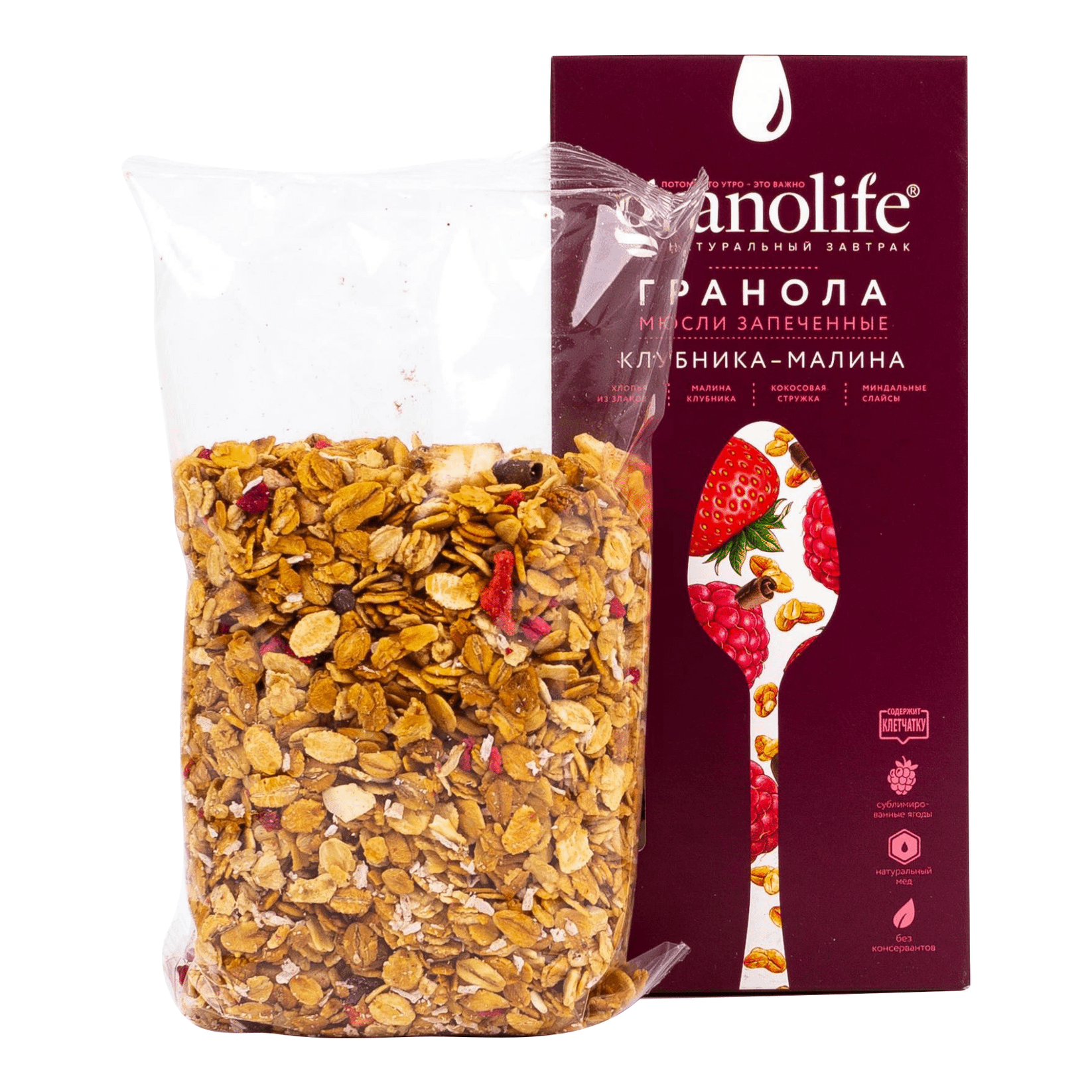 

Гранола Granolife клубника-малина 200 г