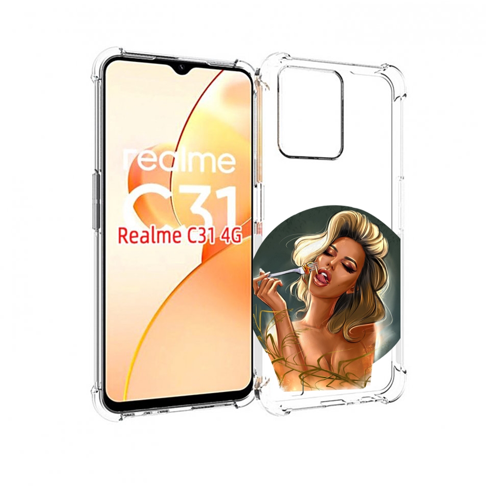 

Чехол MyPads голодная-девушка-модель женский для OPPO Realme C31, Прозрачный, Tocco