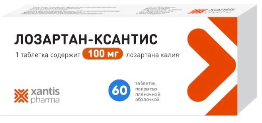 

Лозартан-Ксантис таблетки покрытые пленочной оболочкой 100 мг, 60 шт