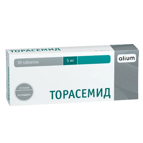 

Торасемид, таблетки 5 мг, 30 шт.