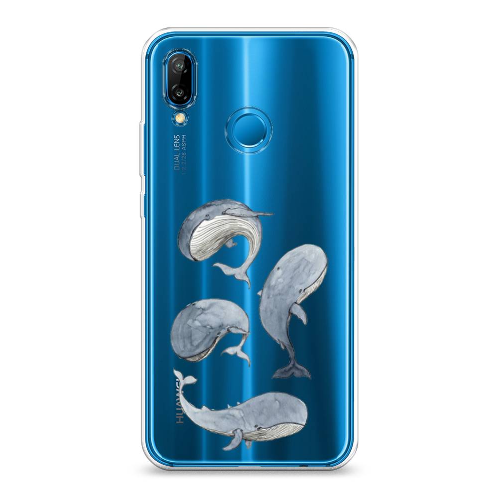 

Чехол Awog на Huawei P20 Lite "Киты", Белый;прозрачный;голубой, 64450-1