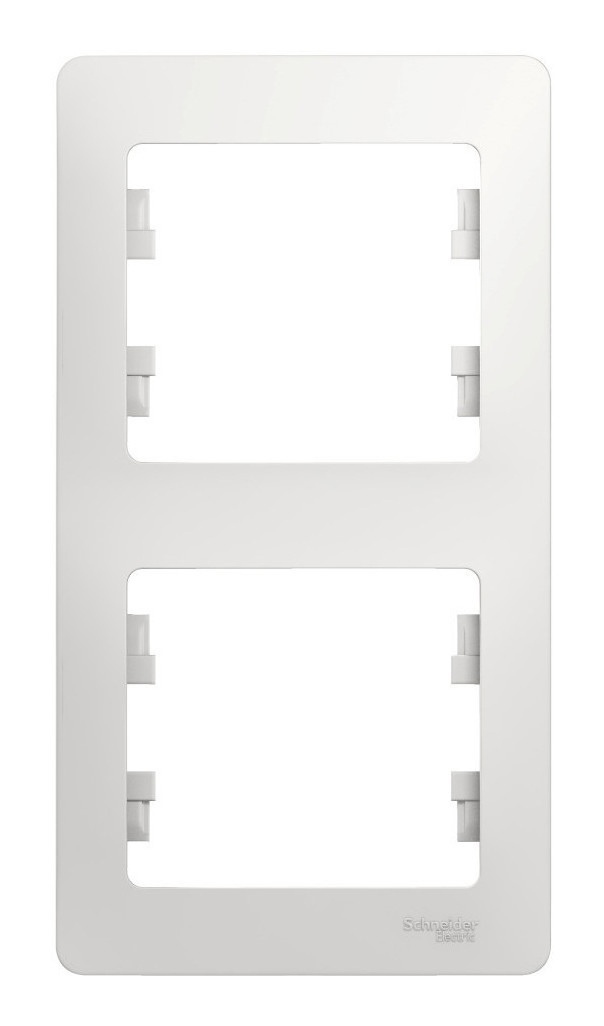 Рамка 2-ая, вертикальная Белая Glossa Schneider Electric (комплект 5шт)