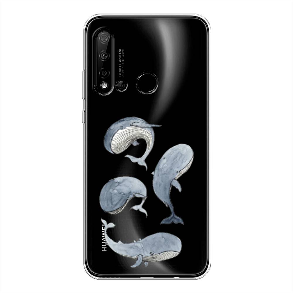 

Чехол Awog на Huawei Nova 5i "Киты", Белый;прозрачный;голубой, 69850-1