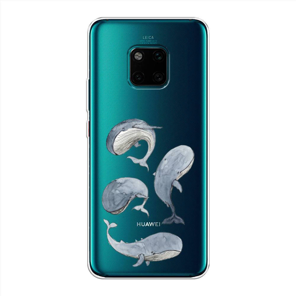 

Чехол Awog на Huawei Mate 20 Pro "Киты", Белый;прозрачный;голубой, 67050-1