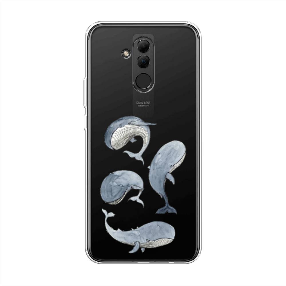 

Чехол Awog на Huawei Mate 20 Lite "Киты", Белый;прозрачный;голубой, 66650-1
