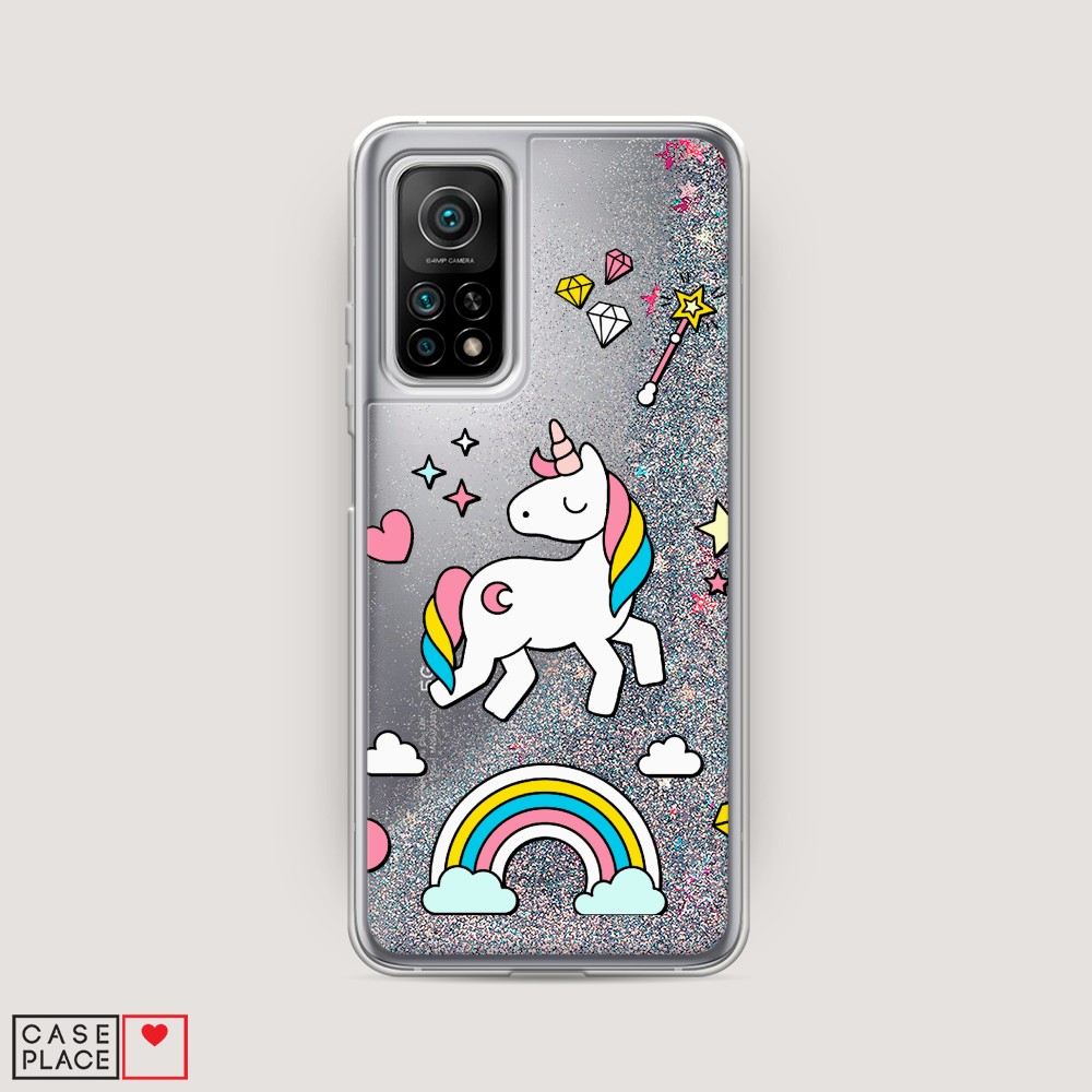 

Жидкий чехол с блестками "Принцесса единорог" на Xiaomi Mi 10T