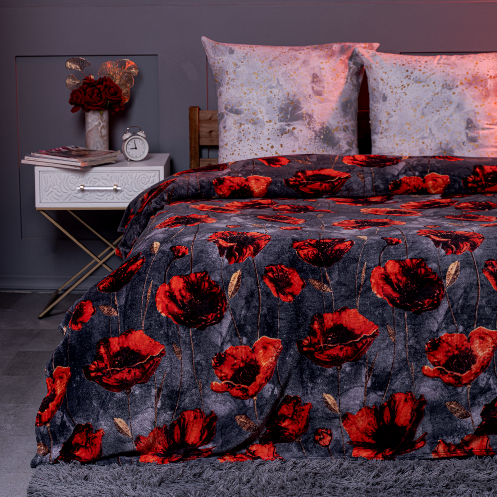 Плед LOVEBERRY Плед_15Золотые_маки_15 1100₽