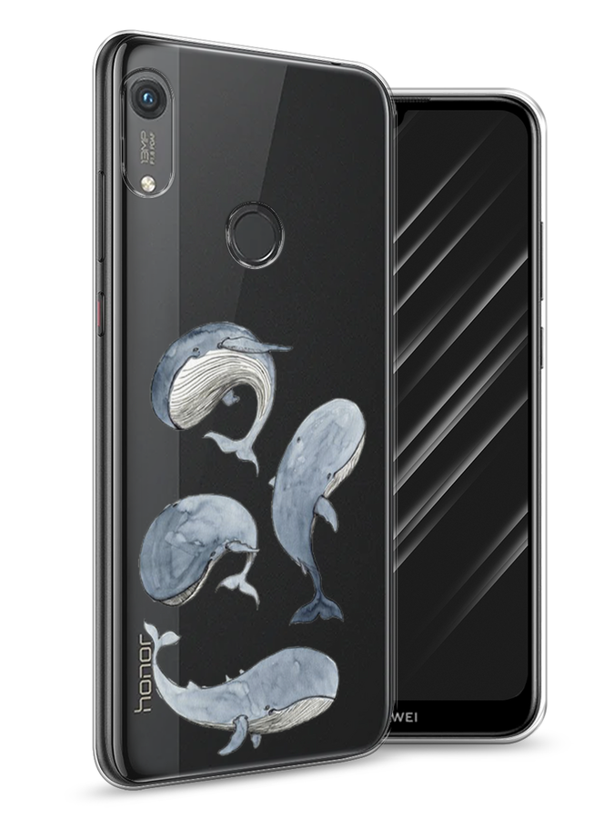 

Чехол Awog на Honor 8A (8A Pro/Prime) "Киты", Белый;прозрачный;голубой, 68750-1