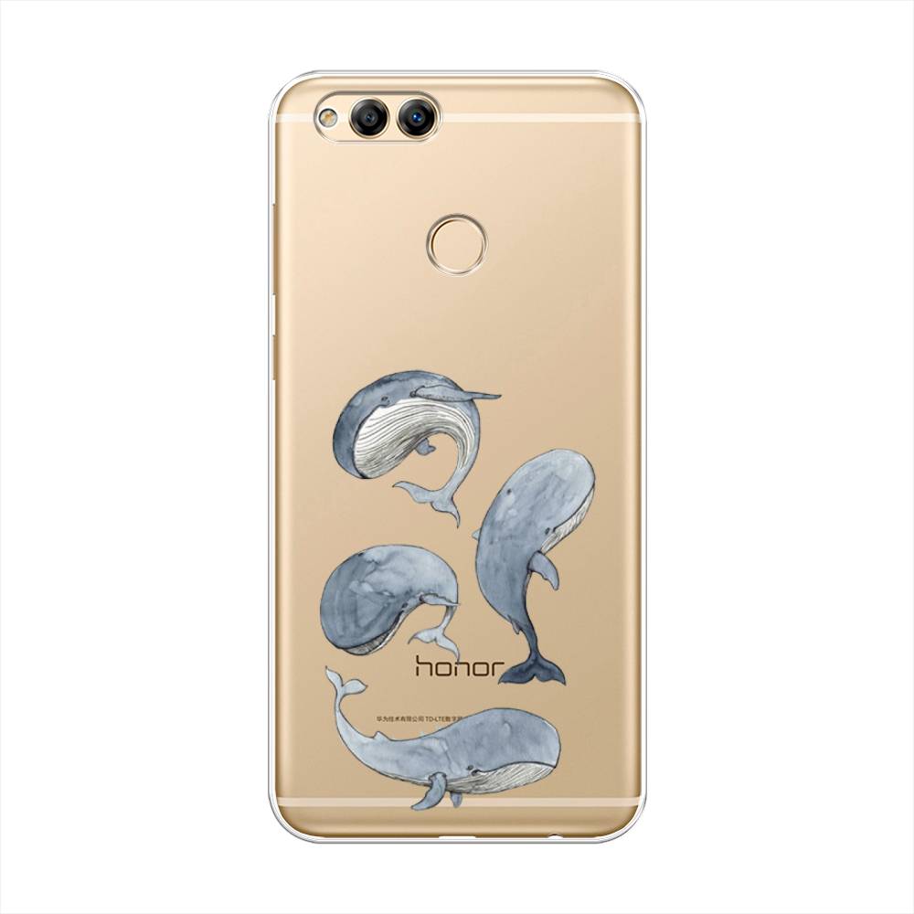 

Чехол Awog на Honor 7X "Киты", Белый;прозрачный;голубой, 63750-1