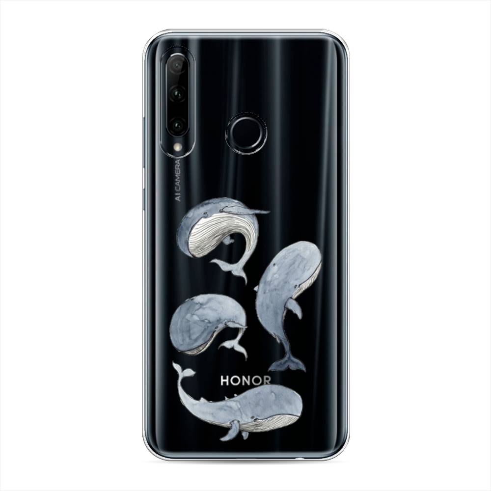 

Чехол Awog на Honor 10i "Киты", Белый;прозрачный;голубой, 68850-1