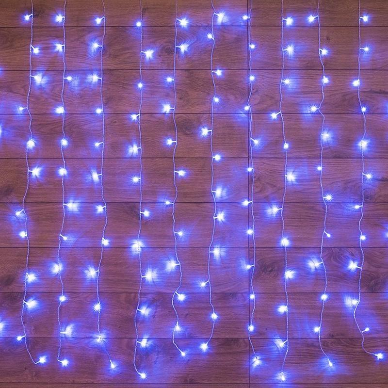 Гирлянда светодиодная Занавес 15x1 м 96 LED мерцание Синий 235-023, 1шт.