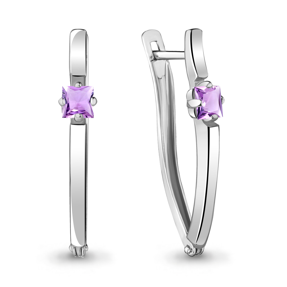 

Серьги из серебра с аметистом Aquamarine 4467604_925_р, 4467604_925_р