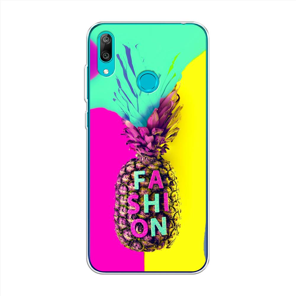

Чехол Awog на Huawei Y7 2019 "Кислотный ананас", Желтый;розовый;голубой, 68450-10
