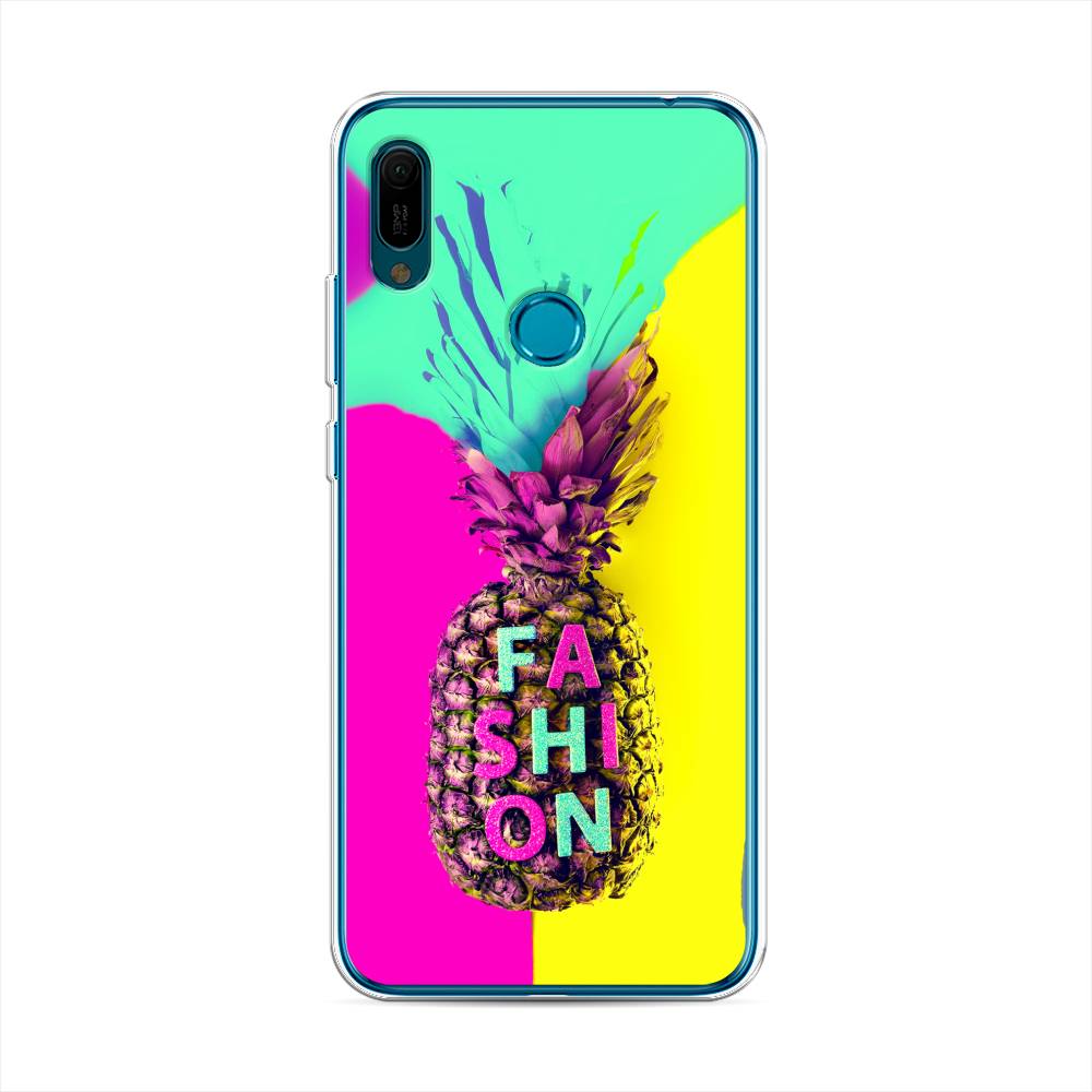 

Чехол Awog на Huawei Y6 2019 "Кислотный ананас", Желтый;розовый;голубой, 68650-10