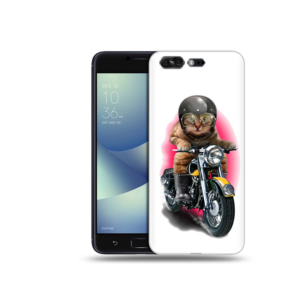 

Чехол MyPads Tocco для Asus ZenFone 4 Pro (ZS551KL) мото-кот, Прозрачный, Tocco