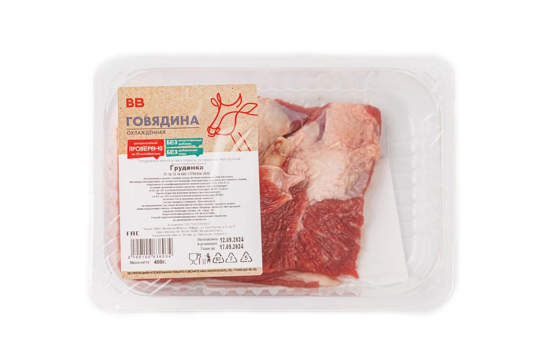 

Грудинка говяжья без кости ВкусВилл охлажденная 400 г