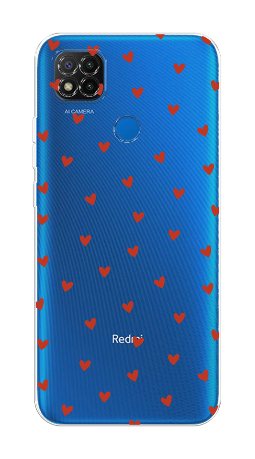 

Чехол на Xiaomi Redmi 9C "Red hearts", Красный;прозрачный, 39050-1