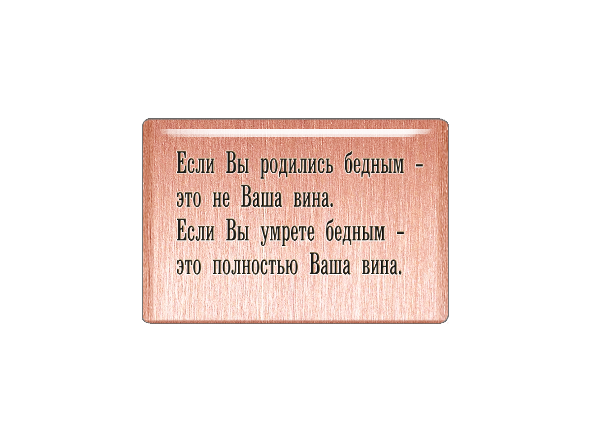 

Магнит Если Вы родились бедным - это не Ваша вина..., Т18.269.01.00