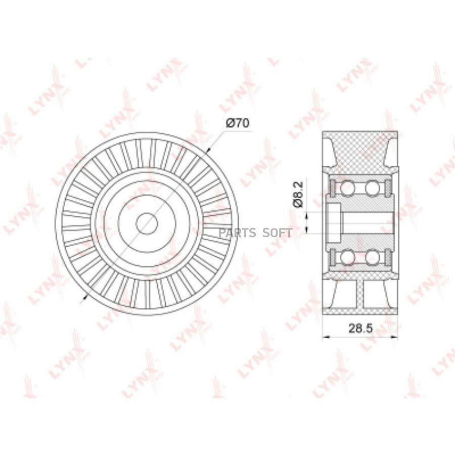

LYNXAUTO PB7153 Ролик обводной приводного ремня