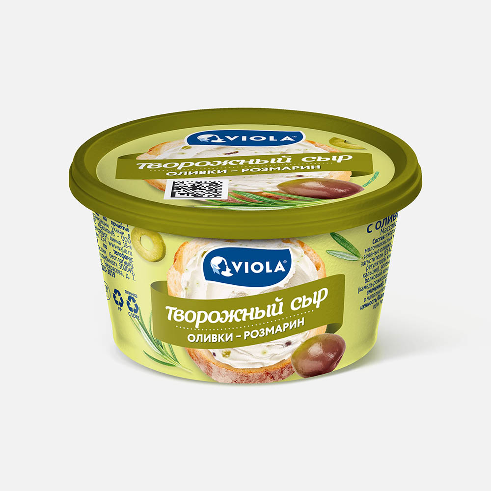 

Творожный сыр Viola, c оливками и розмарином, 68%, 140 г