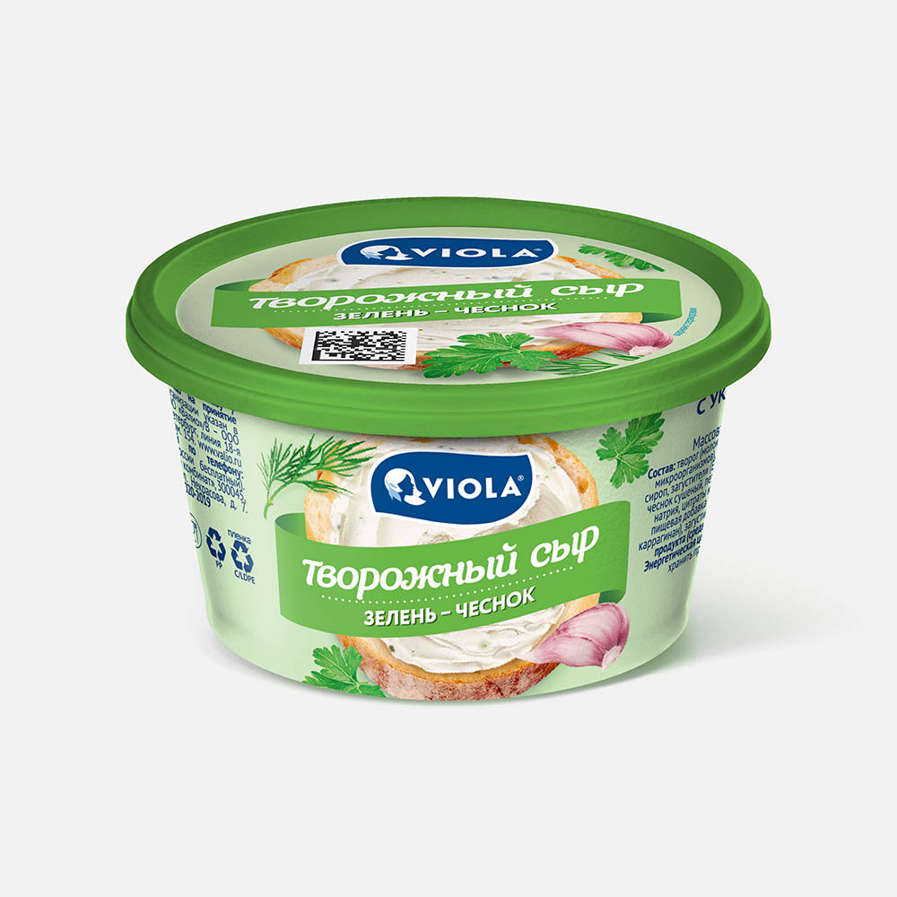 

Творожный сыр Viola, c зеленью и чесноком, 66%, 140 г