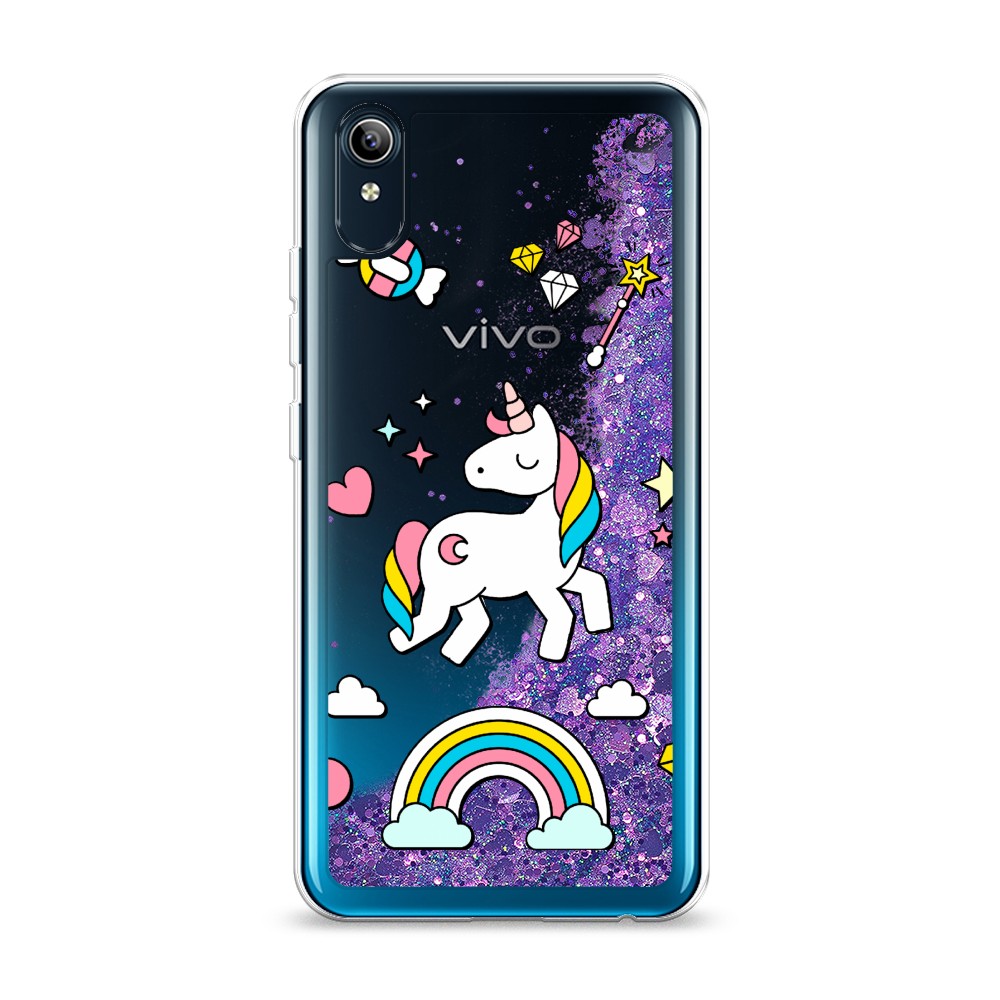 

Жидкий чехол с блестками "Принцесса единорог" на Vivo Y91c, 262892-1
