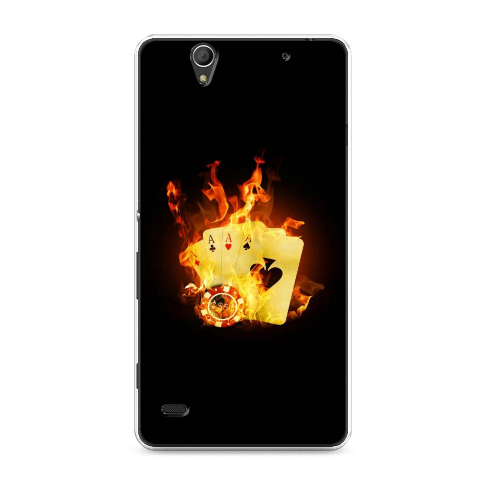 

Чехол Awog на Sony Xperia C4 "Горящие карты", Разноцветный, 52650-9