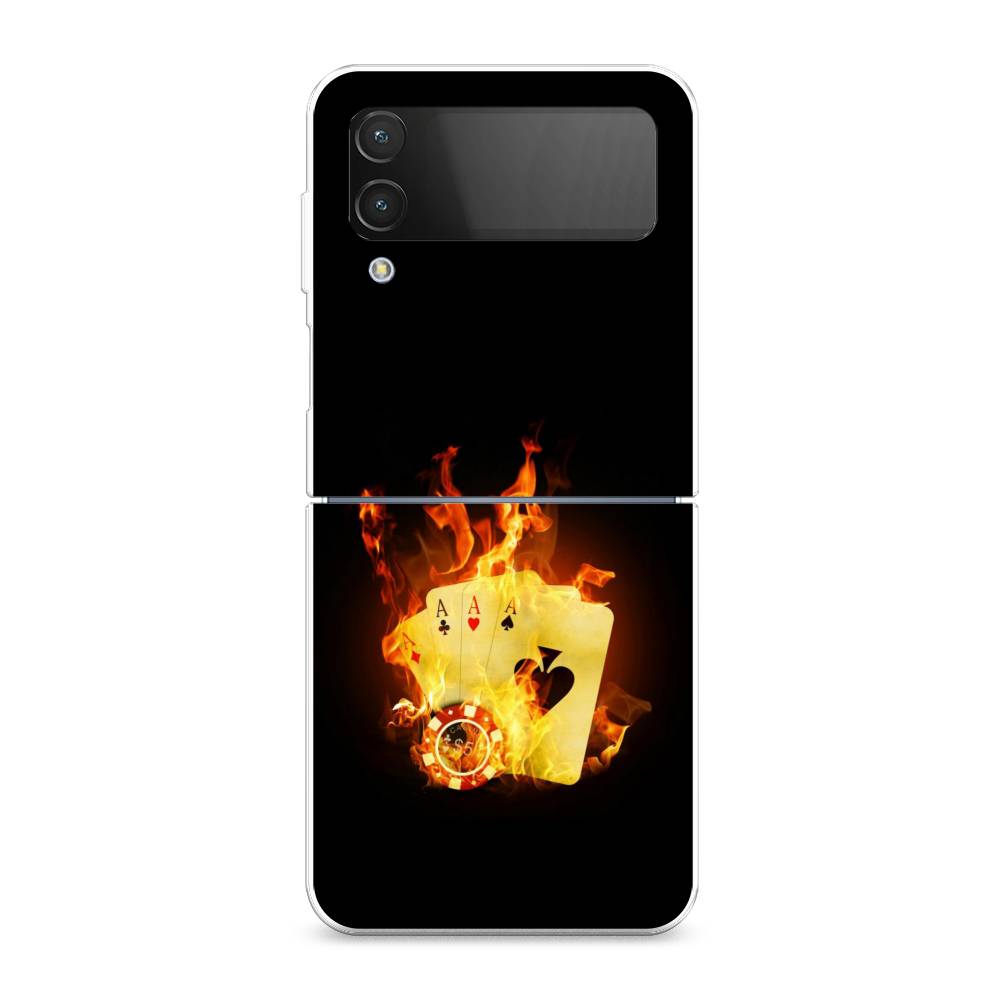 фото Силиконовый чехол "горящие карты" на samsung galaxy z flip 4 awog