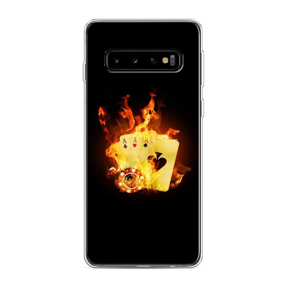 

Чехол Awog на Samsung Galaxy S10 "Горящие карты", Разноцветный, 27050-9