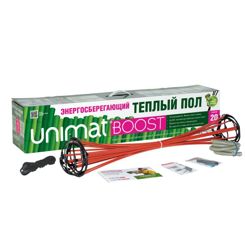 

Теплый пол стержневой Unimat Boost-2500, мощность комплекта 3320 Вт, 25 пог/м, Caleo Unimat Boost