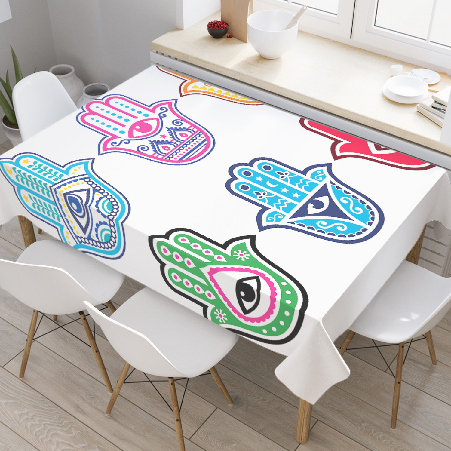 

Скатерть прямоугольная JoyArty "Амулеты с глазами" из оксфорда, 180x145 см, Амулеты с глазами