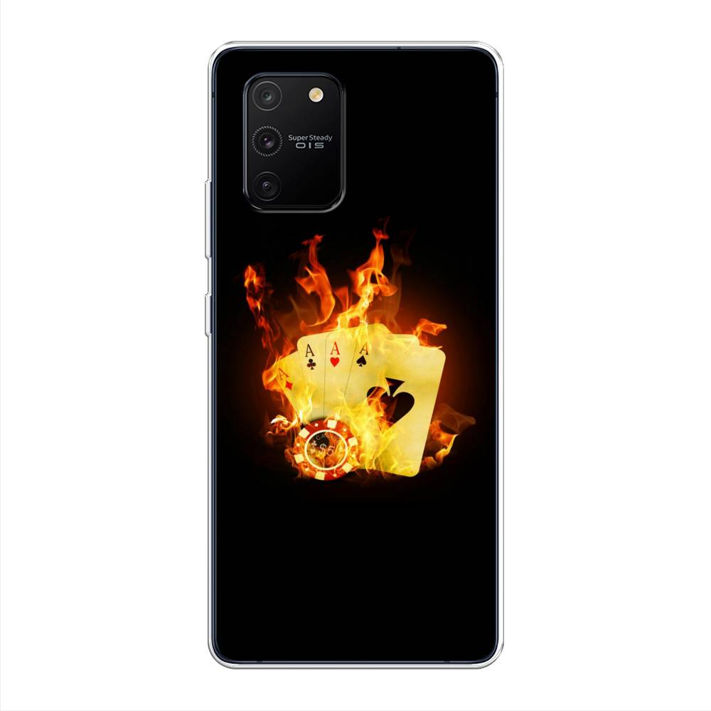 

Чехол Awog на Samsung Galaxy A91/S10 Lite "Горящие карты", Разноцветный, 29950-9