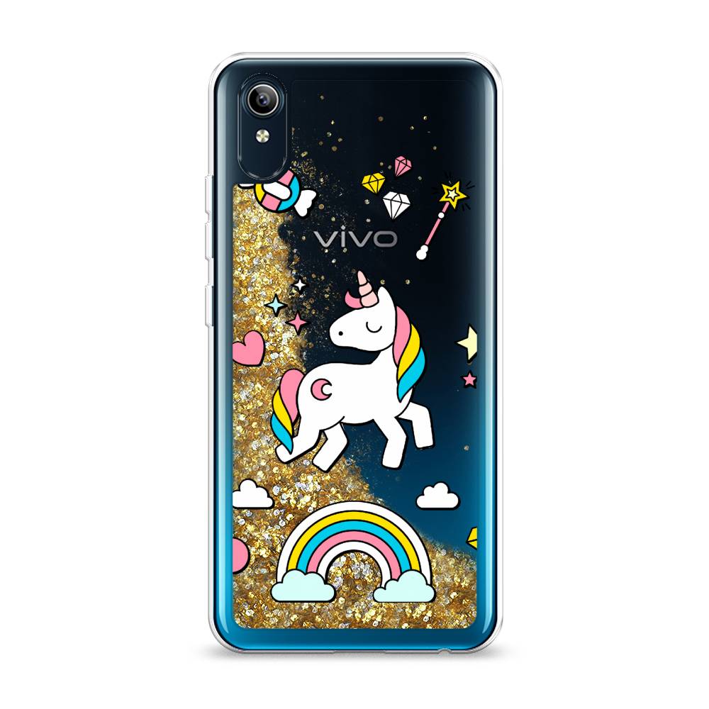 

Жидкий чехол с блестками "Принцесса единорог" на Vivo Y91c, 262890-1