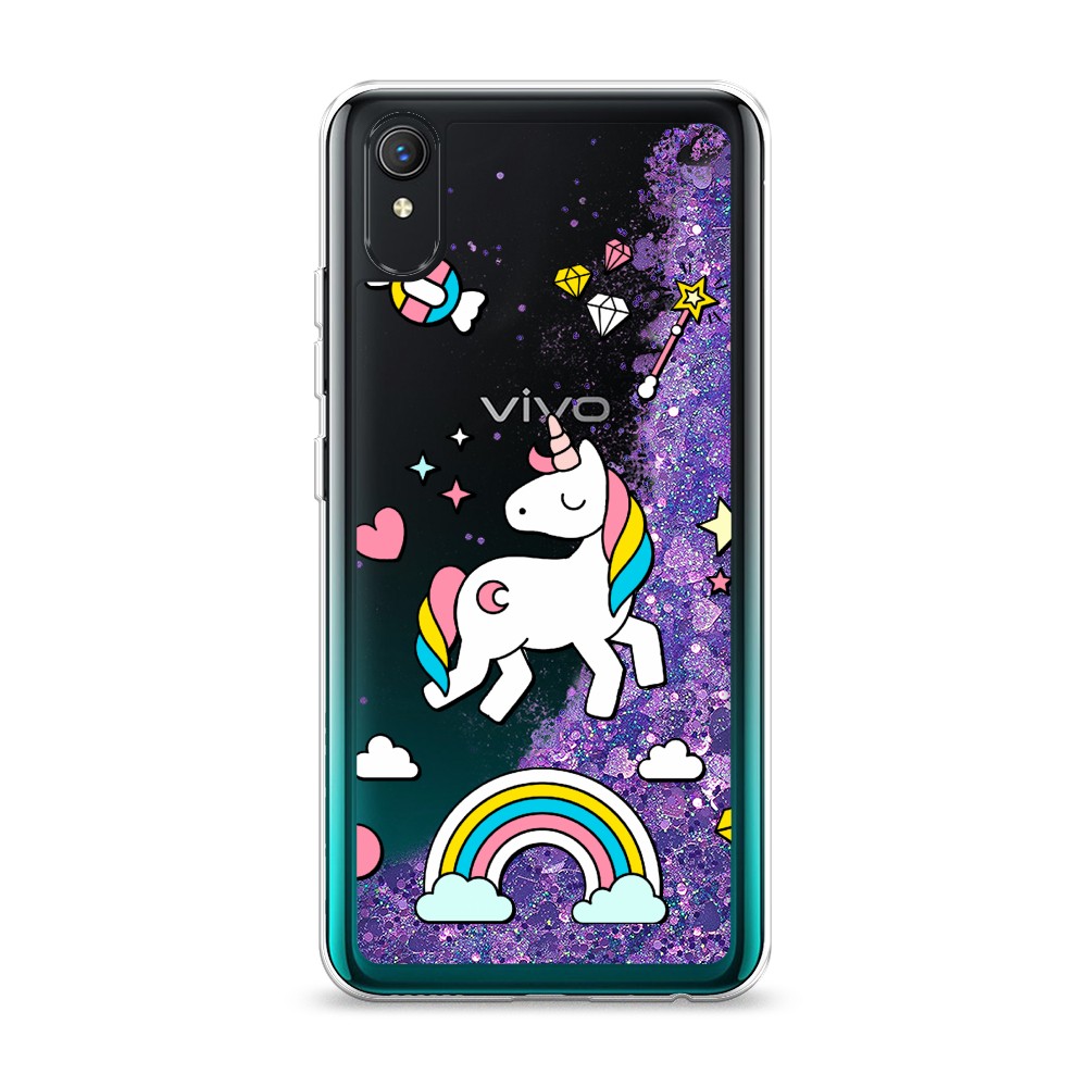 

Жидкий чехол с блестками "Принцесса единорог" на Vivo Y1s, 263292-1