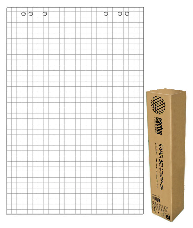 Блок бумаги Cactus CS-PFC20S-5 для флипчартов 67.5х98см клетка 20л 5 шт