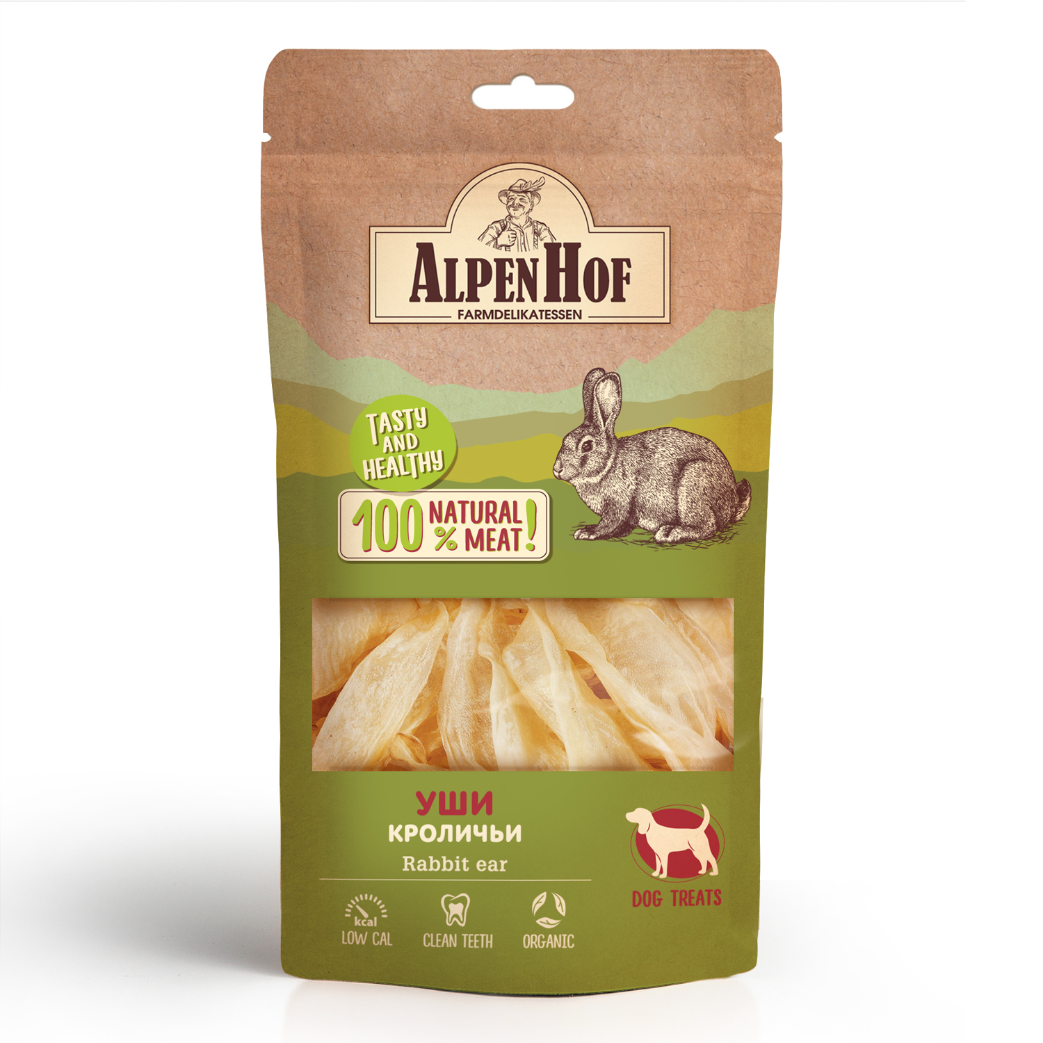 

Лакомство для собак AlpenHof Уши кроличьи, 15г
