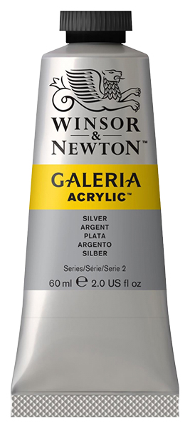 Краска акриловая Winsor&Newton Galeria 60 мл серебрянный металлик
