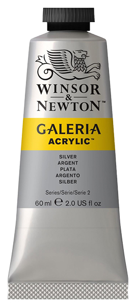 фото Краска акриловая winsor&newton galeria 60 мл серебрянный металлик