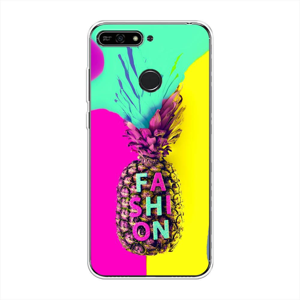 

Чехол Awog на Honor 7A Pro "Кислотный ананас", Желтый;розовый;голубой, 65450-10
