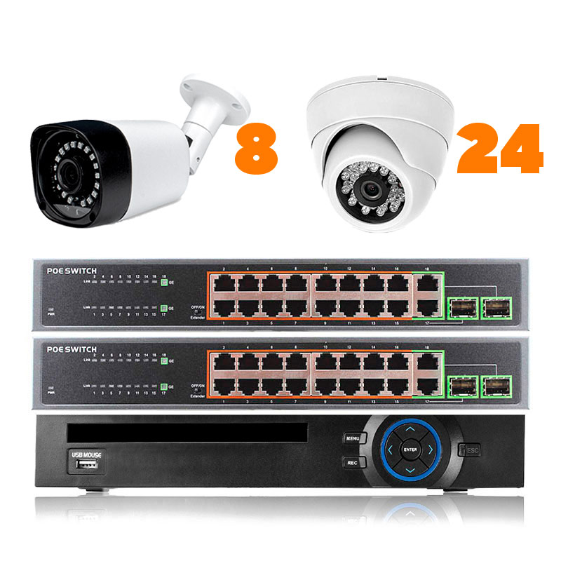 Комплект видеонаблюдения IP 2Мп Ps-Link KIT-B2248IP-POE на 32 камеры