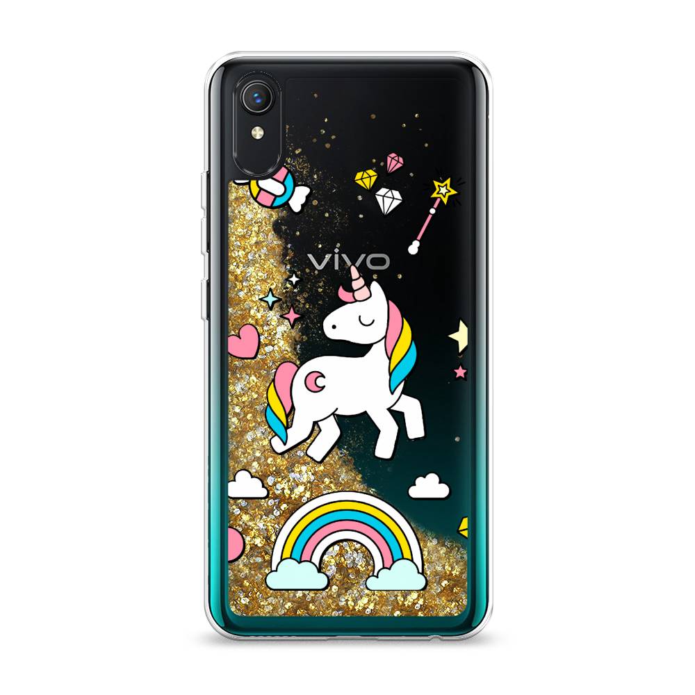 

Жидкий чехол с блестками "Принцесса единорог" на Vivo Y1s, 263290-1