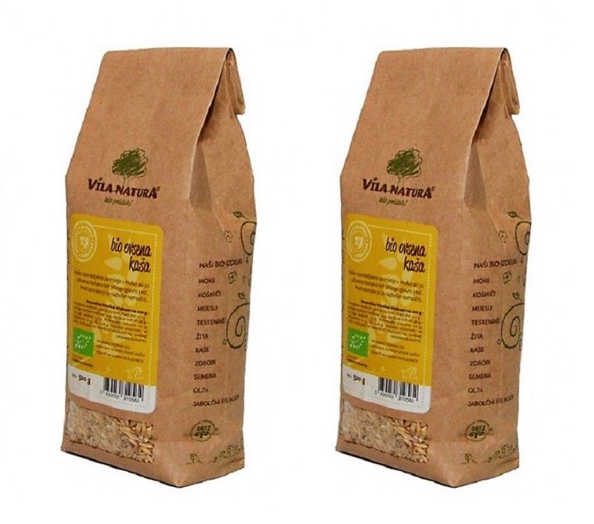 Крупа овсяная VILA NATURA овес голозерный био, 2 шт по 500 г