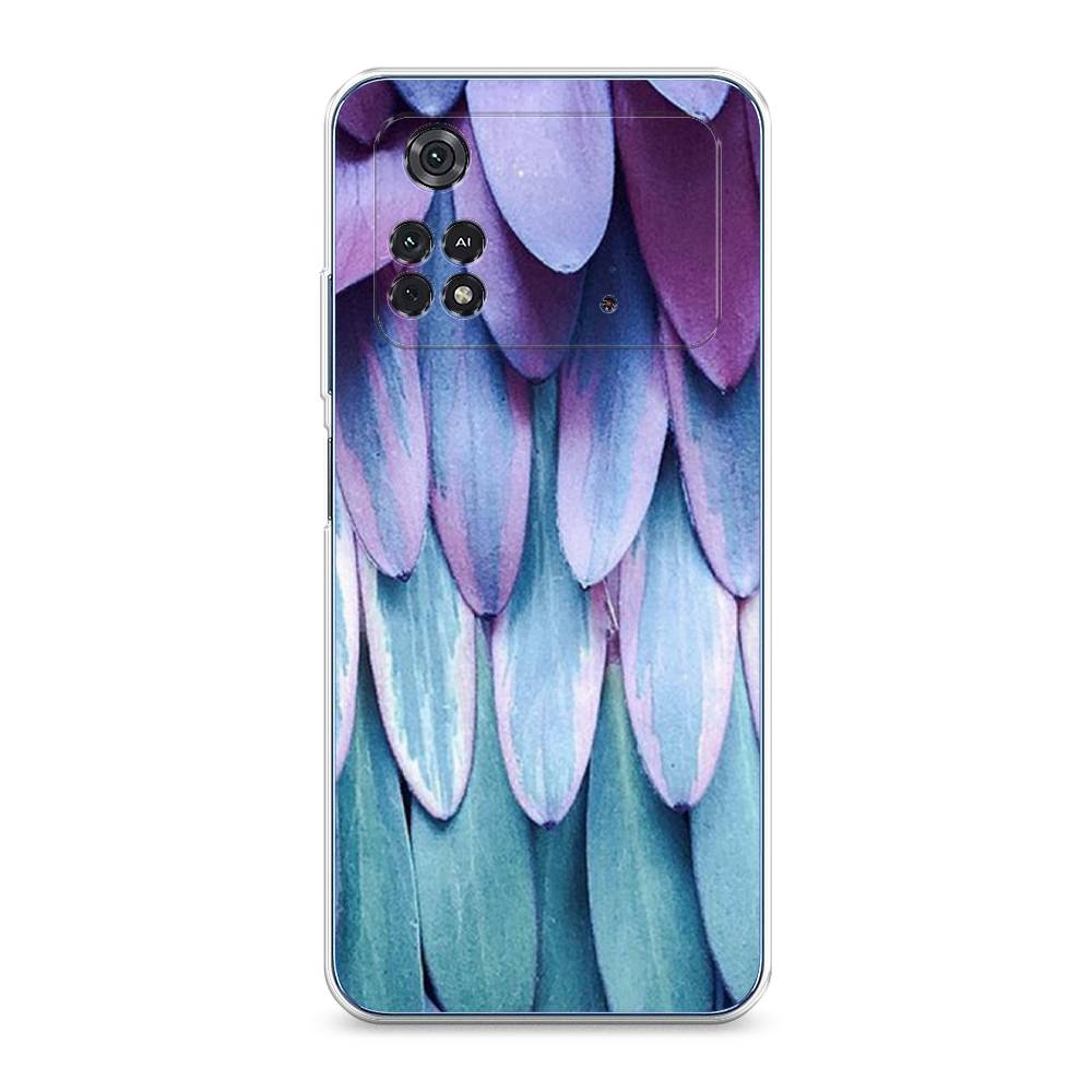

Чехол для Xiaomi Poco M4 Pro 4G "Синее перо", Фиолетовый;голубой, 313050-3